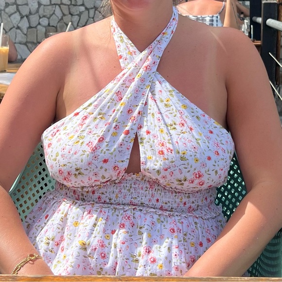 Aerie Spring Halter Tie Neck Mini Dress - Picture 4 of 7